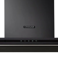 Coifa CrissAir Drito de Parede Black Matte 90cm, coifa de parede preta slim com acabamento Black Matte, painel touch e duto visível