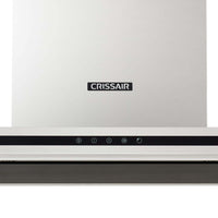 Coifa CrissAir de Parede Drito Inox 90cm com acabamento inox, painel touch slim, iluminação LED embutida e design reto e elegante