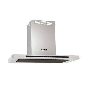 Coifa CrissAir de Parede Drito Inox 90cm com acabamento inox, formato inclinado slim, iluminação LED e painel touch embutido