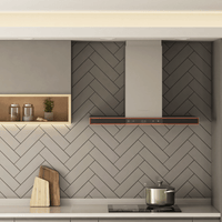 Coifa de Parede Cuisinart Arkton Inox 90cm com acabamento inox e vidro preto, design slim inclinado, painel touch e iluminação LED