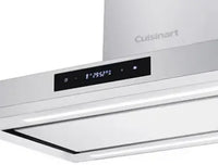 Coifa de Parede Cuisinart Casual Inox 90cm em inox slim com painel touch digital, iluminação LED e duto superior visível
