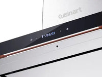 Coifa de Parede Cuisinart Arkton Inox 90cm mostrando painel touch digital em vidro preto, acabamento inox e iluminação LED