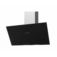 Coifa Debacco de Parede Inclinada Londres Vidro Preto 90cm, coifa de parede inclinada em vidro preto com painel touch e iluminação LED