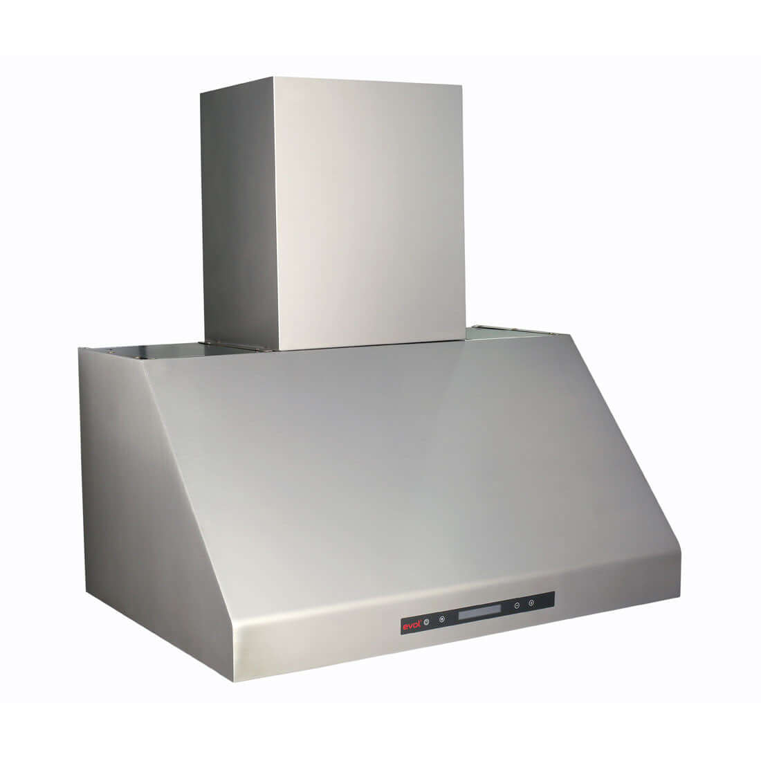 Coifa Evol Alpha para Churrasqueira Inox 90cm - coifa de parede em inox piramidal com acabamento escovado, painel touch e duto visível