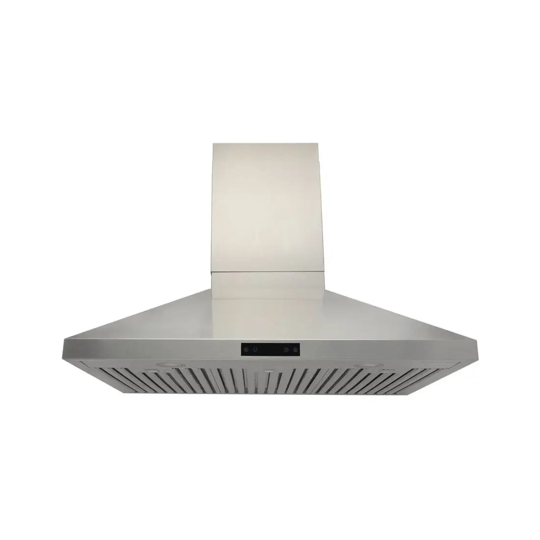 Coifa Evol Omega para Churrasqueira Inox 75cm - coifa de parede em inox AISI 304, formato piramidal, painel touch e duto cromado