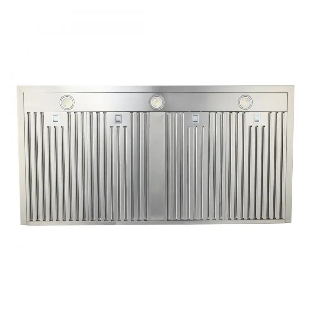 Coifa Evol Omega para Churrasqueira Inox 90cm - coifa de parede em inox AISI 304, formato retangular com iluminação LED e painel de botões