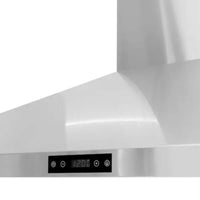 Coifa Evol Omega para Churrasqueira Inox 125cm - coifa de parede em inox AISI 304 com formato inclinado e painel touch iluminado