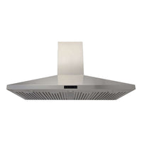 Coifa Evol Omega para Churrasqueira Inox 125cm — coifa de parede em inox AISI 304, formato piramidal, iluminação LED e painel touch central