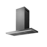 Coifa Tecno Original de Parede Inox 90cm - coifa de parede em inox escovado, formato retangular inclinado, luz LED e duto visível