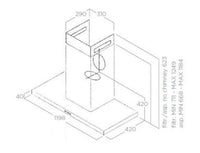 Coifa Tecno Original de Parede Inox 120cm em inox escovado, formato retangular inclinado com duto e painel superior visíveis