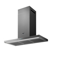 Coifa Tecno Professional de Parede Inox 90cm - coifa de parede em inox escovado retangular, iluminação LED e painel touch discreto