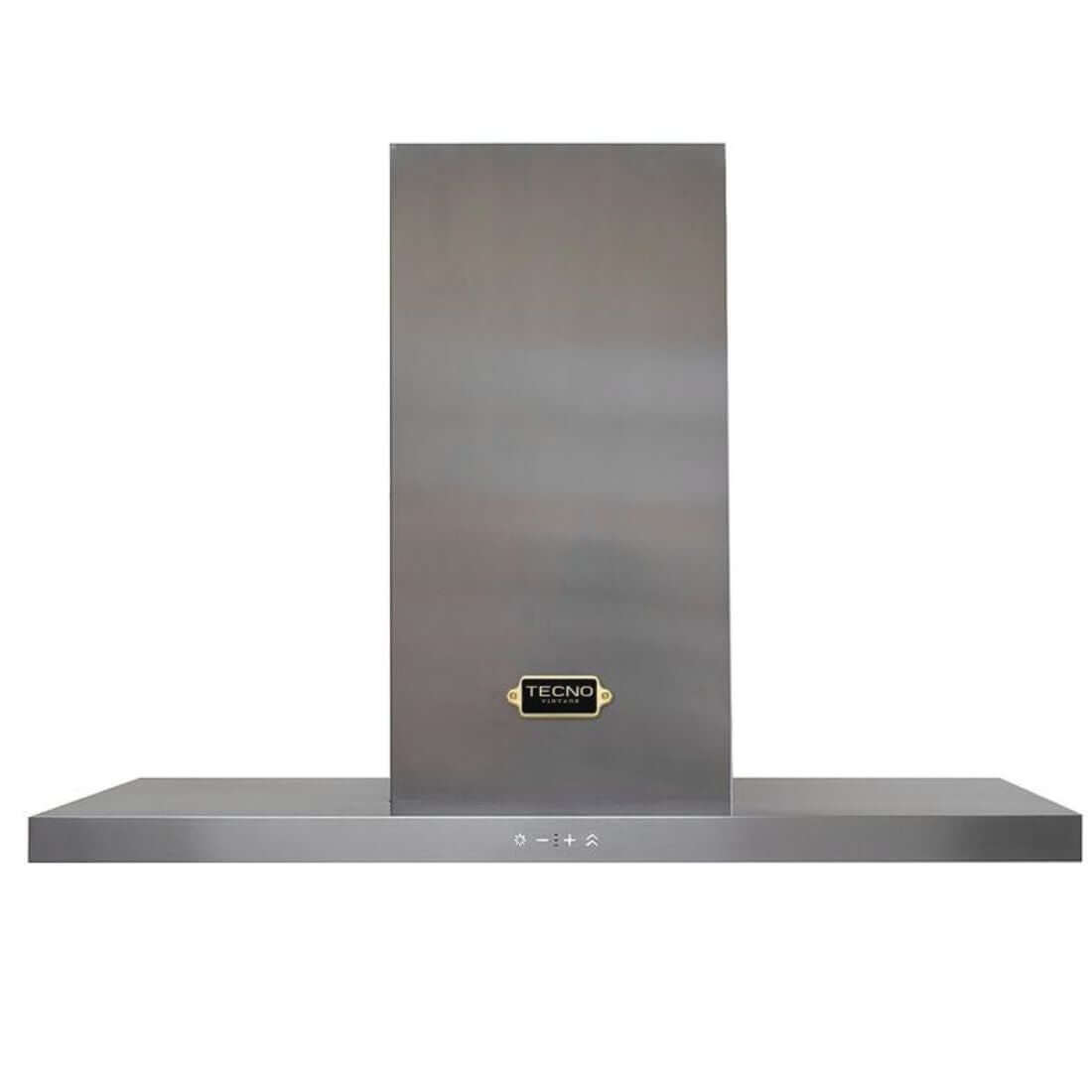 Coifa Tecno Vintage de Parede Inox 90cm Tecno, coifa de parede em inox escovado com formato retangular, painel touch e duto visível