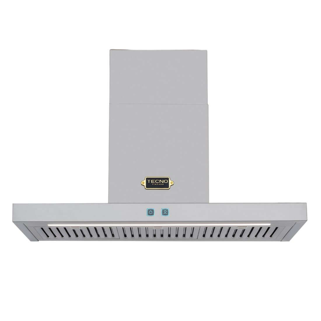 Coifa Tecno Ilha Toblino Vintage Inox 91cm com design moderno e painel luminoso.