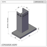 Coifa de Parede CrissAir Drito Plane Black Matte 90cm 220V