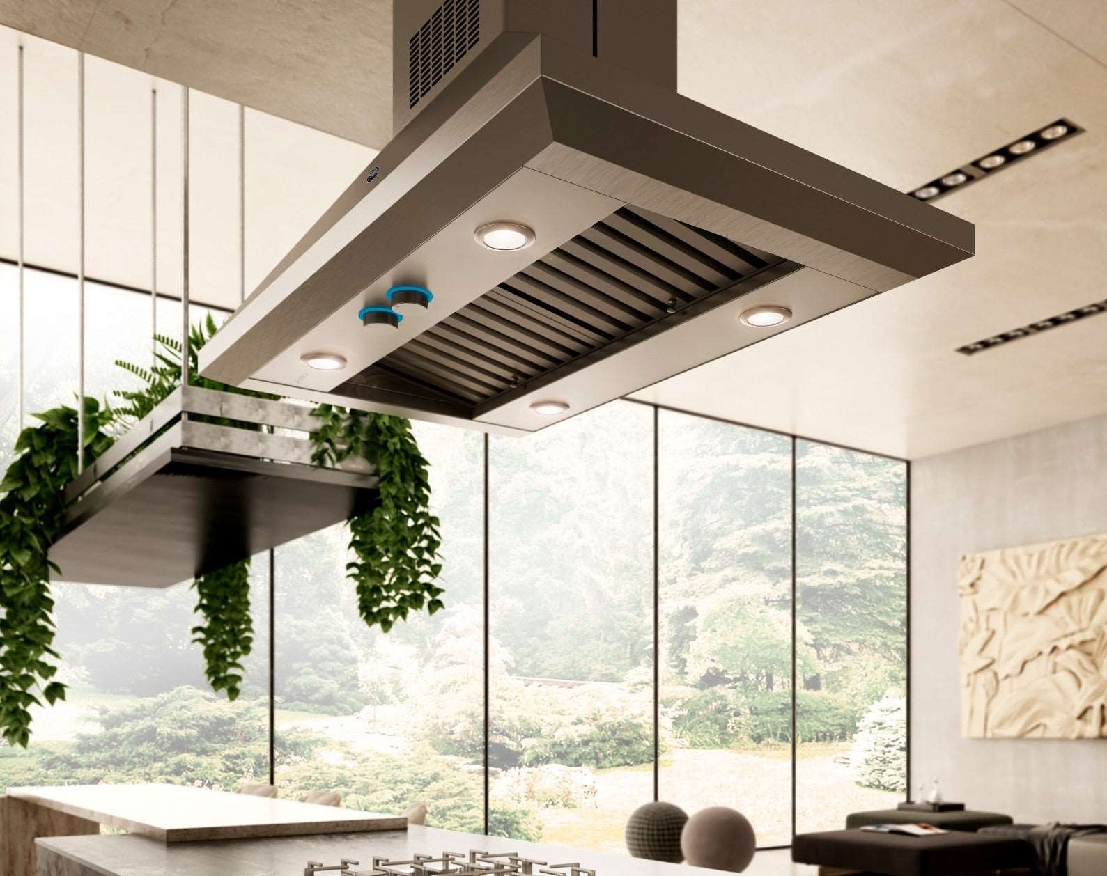Coifa Ber Leone Ilha Motor Duplo Inox 106cm 127V