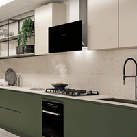 Coifa Londres Inclinada de Parede Vidro Preto 90cm 220V