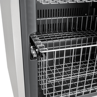 Freezer Tecno Professional 100 Litros Inox 60cm: interior com gavetas aramadas cromadas, porta inox e trilhos deslizantes