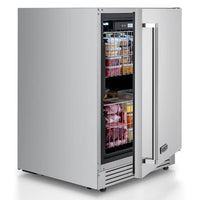 Freezer Tecno Professional 100 Litros Inox 60cm - freezer de embutir em inox com porta lateral, puxador tubular e cestos internos organizadores