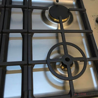 Cooktop a Gás Bertazzoni Master 4 Bocas Inox 75cm mostrando superfície inox, 4 queimadores Sabaf, trempes em ferro esmaltado e design italiano