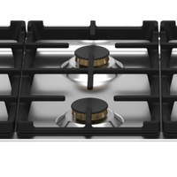 Cooktop à Gás Bertazzoni Professional 6 Bocas Inox 92,5cm em inox com 6 queimadores Sabaf II em latão e trempes em ferro fundido