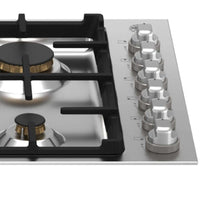 Cooktop a Gás Bertazzoni Master 6 Bocas Inox 92,5cm em inox com 6 queimadores de latão, trempes em ferro esmaltado e botões laterais
