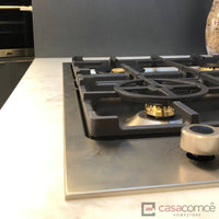 Cooktop à Gás Bertazzoni Professional 4 Bocas Inox 75cm em inox escovado com 4 queimadores Sabaf, trempes de ferro fundido e design italiano
