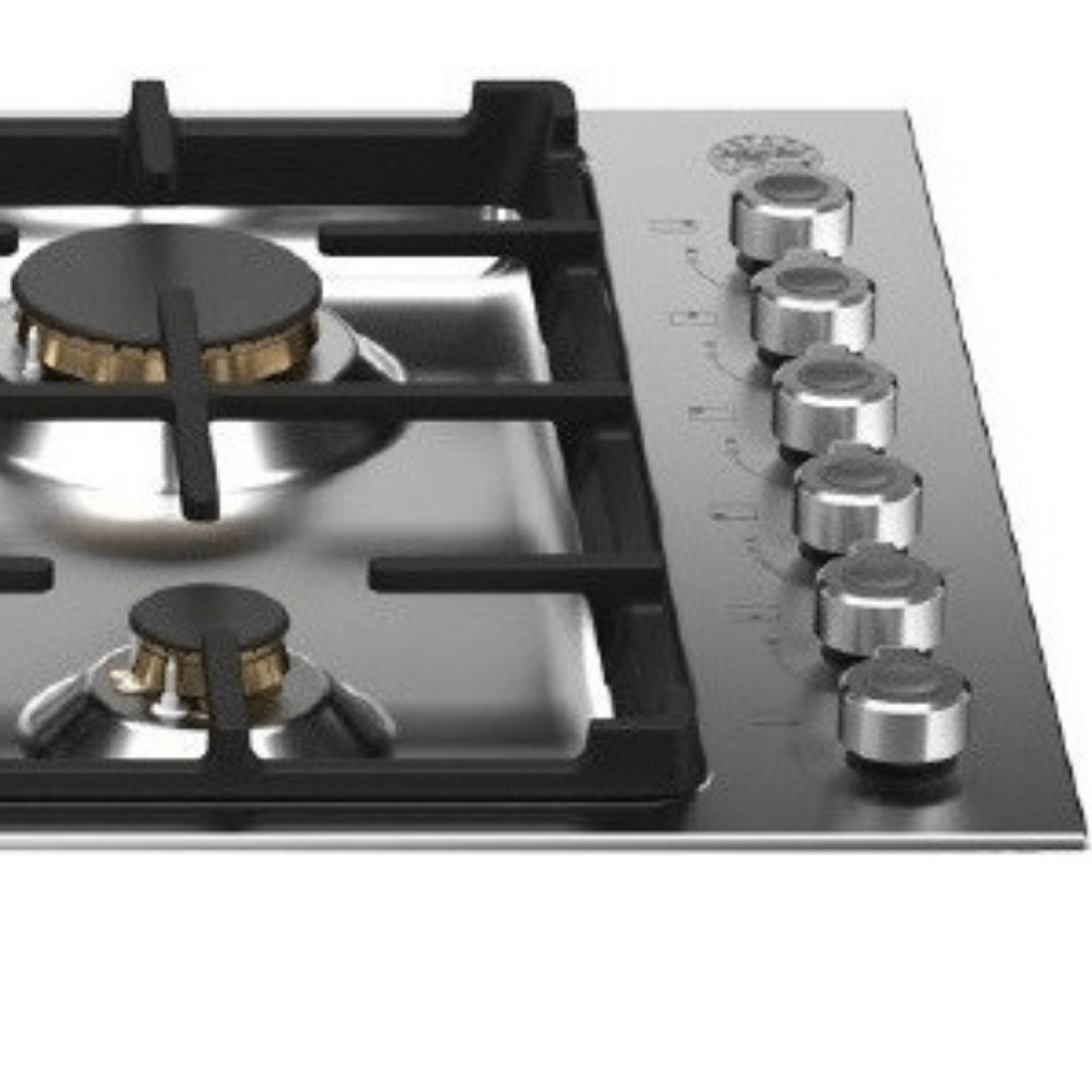 Cooktop à Gás Bertazzoni Professional 6 Bocas Inox 92,5cm: cooktop a gás inox com 6 queimadores Sabaf, trempes em ferro esmaltado, botões laterais