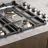 Cooktop à Gás Bertazzoni Professional 6 Bocas Inox 92,5cm em inox escovado com trempes em ferro guza e queimadores Sabaf em latão
