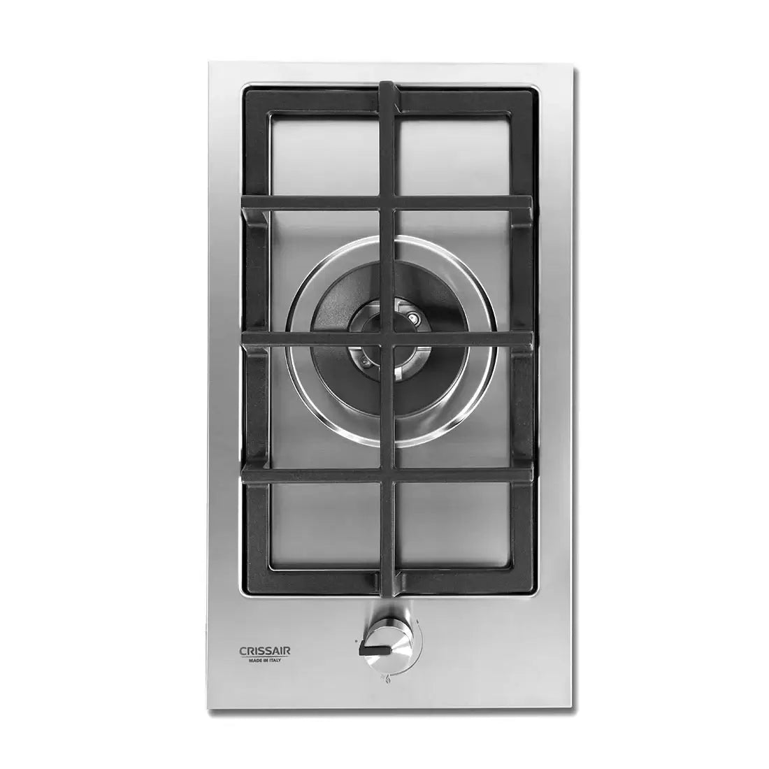 Cooktop Dominó a gás CrissAir 1 Boca Inox 30cm - cooktop a gás italiano em inox 304, 1 queimador Dual Flame, trempe ferro fundido