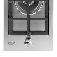 Cooktop Dominó a gás CrissAir 1 Boca Inox 30cm — cooktop a gás italiano em inox 304, trempe ferro fundido e botão de acendimento