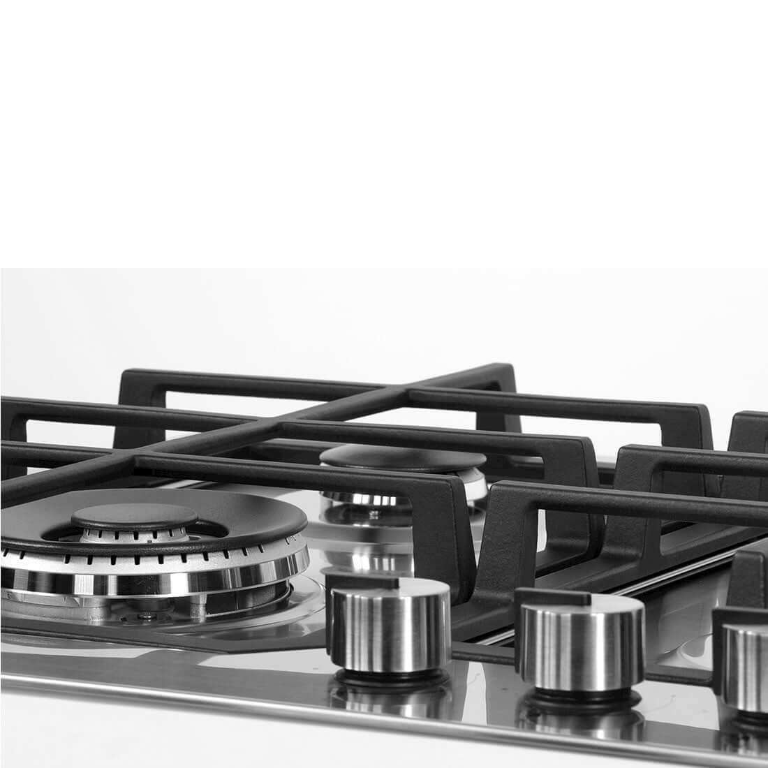 Cooktop a Gás CrissAir 4 Bocas Inox 60cm Cooktop a gás CrissAir 4 bocas em inox com trempes de ferro, acabamento semi fio e botões inox