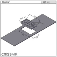Cooktop Dominó a Gás CrissAir 2 Bocas 30cm cooktop a gás italiano em inox 2 queimadores SABAF com trempes e corte de embutir