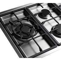 Cooktop a gás Cuisinart Arkton 5 Bocas Inox 90cm com acabamento inox, trempes em ferro fundido, tripla-chama lateral e acendimento superautomático