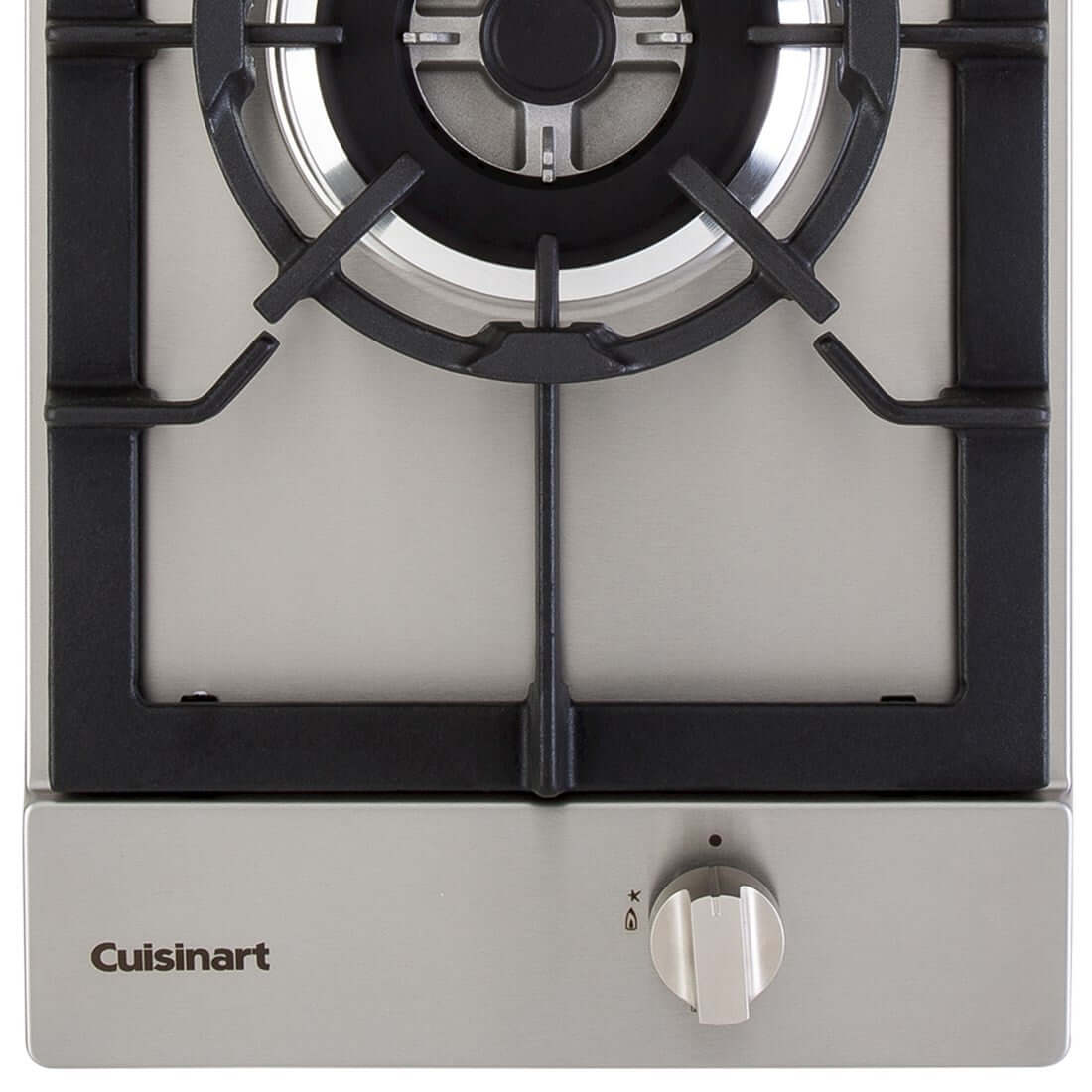 Cooktop Dominó a gás Cuisinart Prime 1 Boca Tripla Chama Inox 30cm em inox 1 boca com trempe de ferro e botão de acendimento