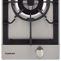 Cooktop Dominó a gás Cuisinart Prime 1 Boca Tripla Chama Inox 30cm em inox 1 boca com trempe de ferro e botão de acendimento