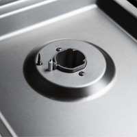 Cooktop a gás Cuisinart Arkton 5 Bocas Inox 90cm mostrador em inox com queimador e pino de acendimento superautomático e acabamento escovado