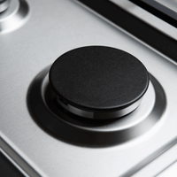 Cooktop a gás Cuisinart Arkton 5 Bocas Inox 90cm mostrando queimador lateral com trempe em ferro fundido, acabamento inox e acendimento superautomático