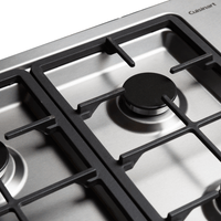Cooktop a gás Cuisinart Arkton 5 Bocas Inox 90cm em inox 304 com trempes em ferro fundido, acendimento superautomático e design lateral