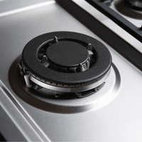 Cooktop a gás Cuisinart Arkton 5 Bocas Inox 90cm com acabamento inox, trempe em ferro fundido, tripla-chama lateral e acendimento superautomático