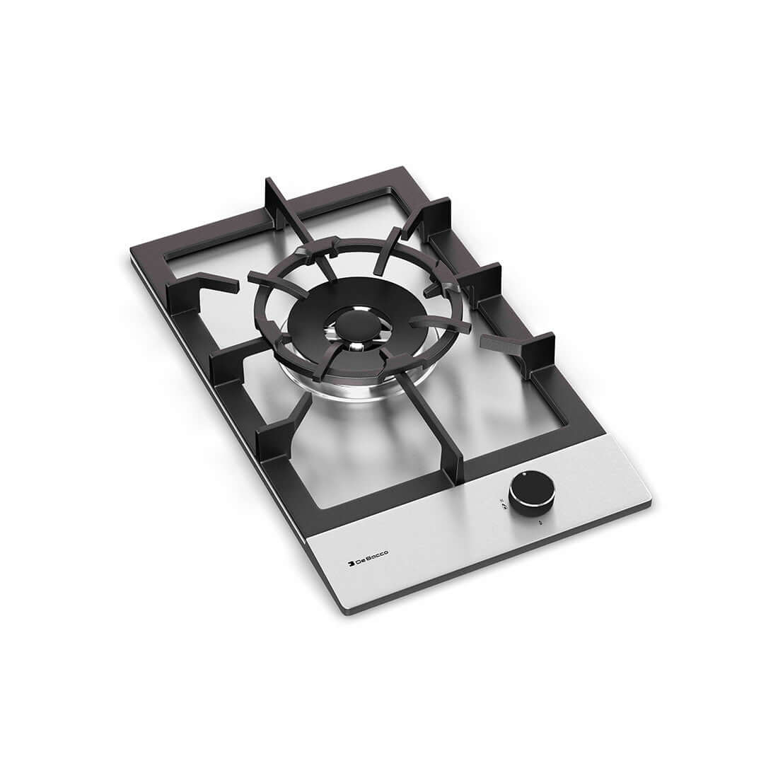 Cooktop Dominó à Gás Debacco Zurique 1 Boca Inox 30cm, cooktop a gás inox 30cm com queimador dual flame Sabaf e trempes ferro fundido