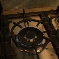 Cooktop à Gás Debacco Zurique 5 Bocas Inox 70cm cooktop a gás com superfície inox, 5 queimadores, trempes de ferro fundido e chama acesa