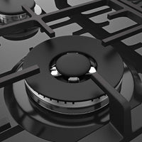 Cooktop à Gás Debacco Montreal 4 Bocas Vidro Preto 60cm com queimador Dual Flame, mesa em vidro temperado preto e trempes em ferro fundido