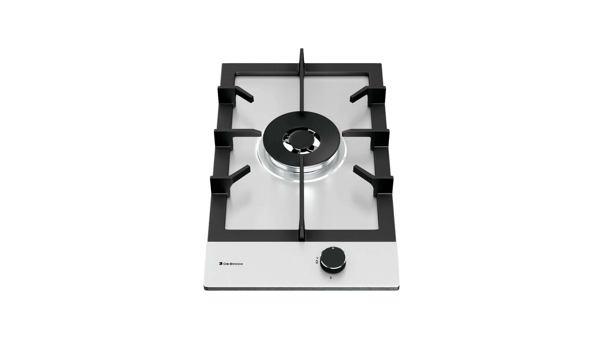 Cooktop Dominó à Gás Debacco Zurique 1 Boca Inox 30cm, cooktop a gás inox 1 boca com queimador dual e trempes em ferro fundido