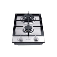 Cooktop Dominó a Gás Evol Siena 2 Bocas Inox 29cm, cooktop a gás de embutir inox com 1 tripla chama, trempes em ferro e acendimento automático