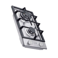Cooktop Dominó a Gás Evol Siena 2 Bocas Inox 29cm - cooktop a gás inox 2 bocas com queimador tripla chama, trempes em ferro fundido, design italiano