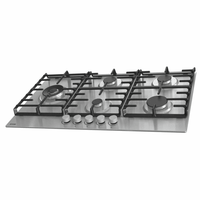 Cooktop á Gás Gorenje 5 Bocas 90cm Inox em inox escovado com 5 queimadores, trempes em ferro fundido e acendimento automático