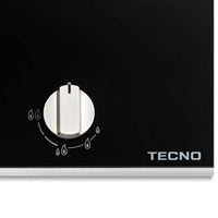 Cooktop Dominó a Gás Tecno 1 Boca Dual Flame 33cm com botão inox, mesa vitrocerâmica preta, moldura inox e acendimento super automático