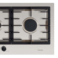 Cooktop a Gás Tecno Original Linear 4 Bocas Inox 110cm em inox com queimadores Sabaf, trempes ferro fundido e acendimento super automático
