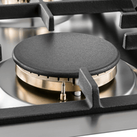 Alt Tag: Cooktop a gás Tecno Original 5 Bocas Inox 90cm com queimador Sabaf em latão, mesa inox, trempes ferro fundido e acendimento super automático