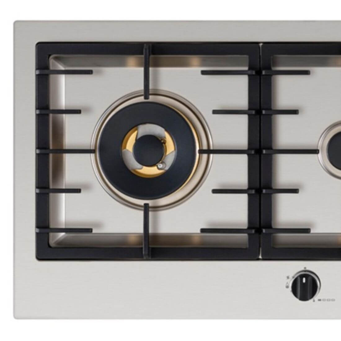 Cooktop a Gás Tecno Original Linear 4 Bocas Inox 110cm em inox com queimadores Sabaf, trempes em ferro e acendimento super automático
